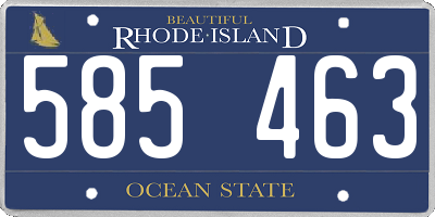 RI license plate 585463