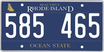 RI license plate 585465
