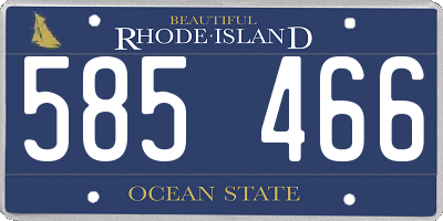 RI license plate 585466