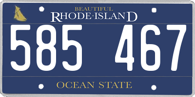 RI license plate 585467