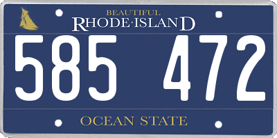 RI license plate 585472