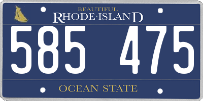 RI license plate 585475