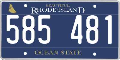 RI license plate 585481