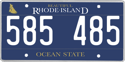 RI license plate 585485