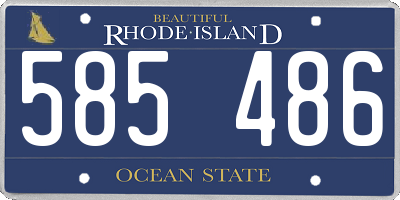 RI license plate 585486