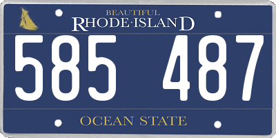 RI license plate 585487