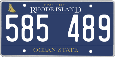 RI license plate 585489