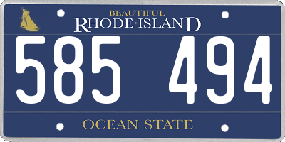 RI license plate 585494