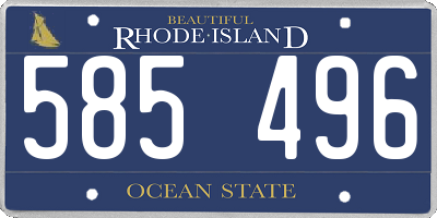 RI license plate 585496