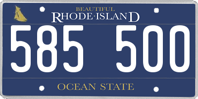 RI license plate 585500