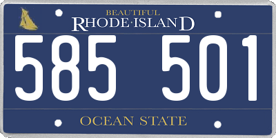 RI license plate 585501