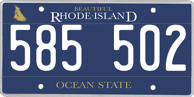RI license plate 585502