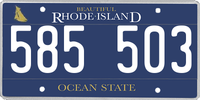 RI license plate 585503
