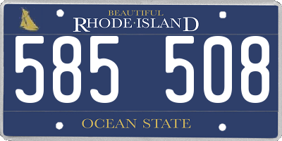 RI license plate 585508