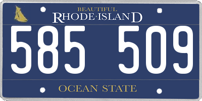 RI license plate 585509