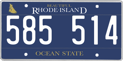 RI license plate 585514