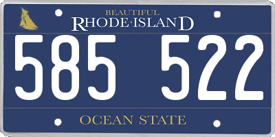 RI license plate 585522
