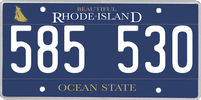 RI license plate 585530