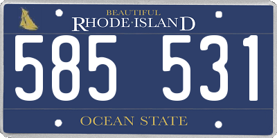 RI license plate 585531