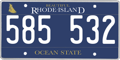 RI license plate 585532