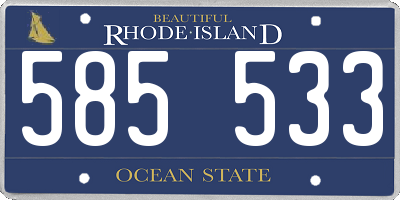 RI license plate 585533