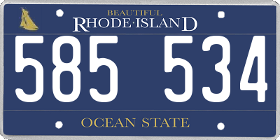 RI license plate 585534