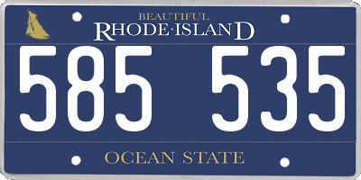 RI license plate 585535