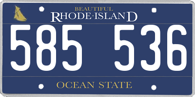 RI license plate 585536