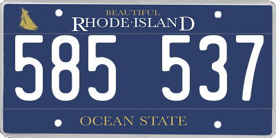 RI license plate 585537
