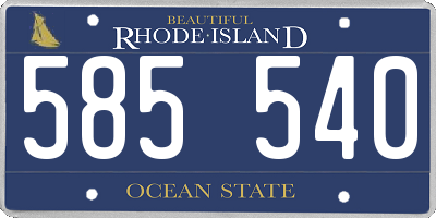 RI license plate 585540