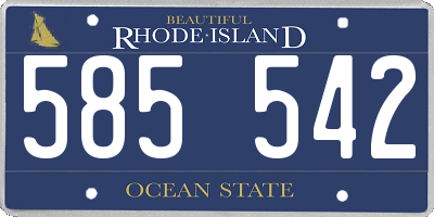 RI license plate 585542