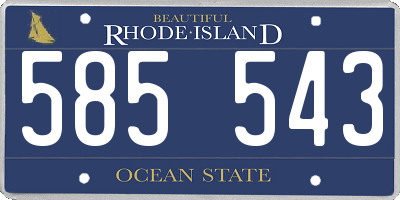 RI license plate 585543