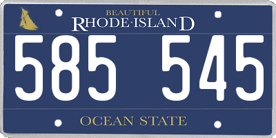 RI license plate 585545