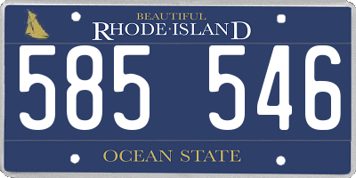 RI license plate 585546