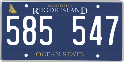 RI license plate 585547