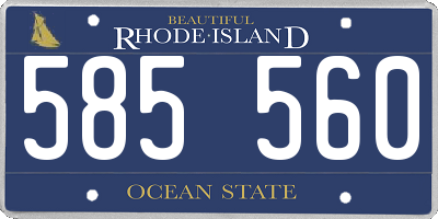 RI license plate 585560