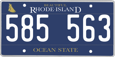 RI license plate 585563