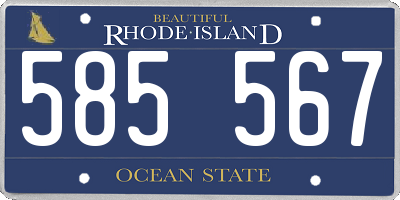 RI license plate 585567