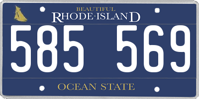 RI license plate 585569