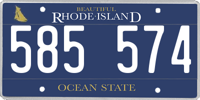RI license plate 585574