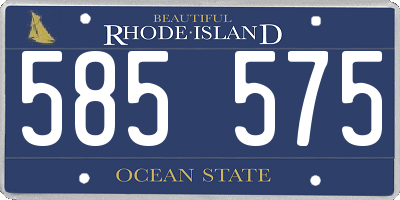 RI license plate 585575