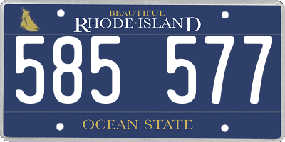 RI license plate 585577