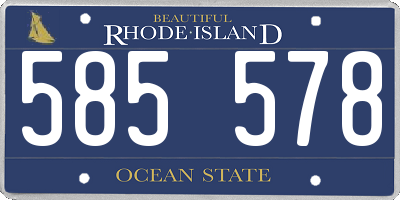 RI license plate 585578