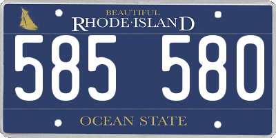 RI license plate 585580