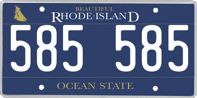 RI license plate 585585