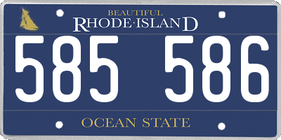 RI license plate 585586