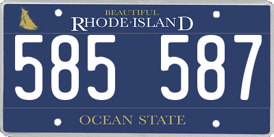 RI license plate 585587