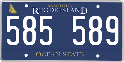 RI license plate 585589