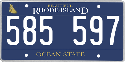 RI license plate 585597