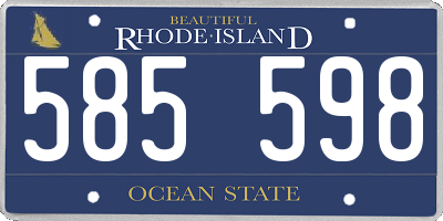 RI license plate 585598